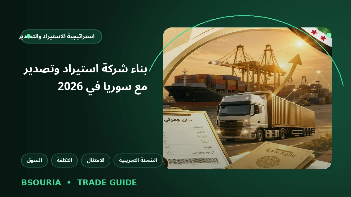 بناء شركة استيراد وتصدير مع سوريا 2026: من اختيار المنتج إلى أول شحنة مربحة