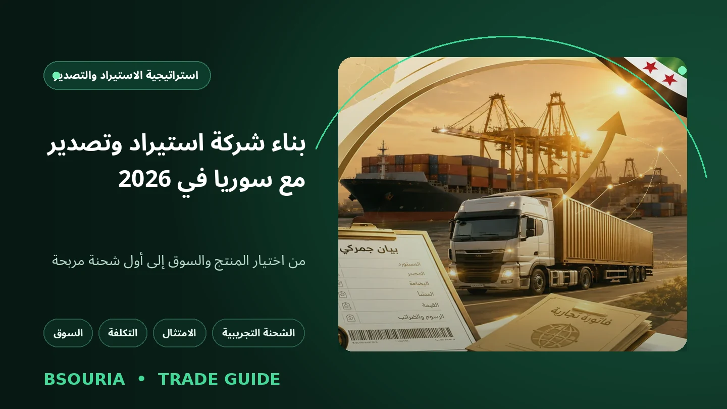 بناء شركة استيراد وتصدير مع سوريا 2026: من اختيار المنتج إلى أول شحنة مربحة