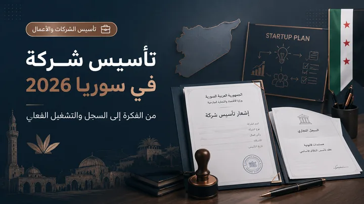 تأسيس شركة في سوريا 2026: من الفكرة إلى السجل والتشغيل الفعلي