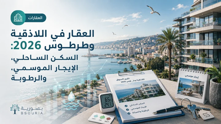 العقار في اللاذقية وطرطوس 2026: السكن الساحلي، الرطوبة، الإيجار الموسمي والاستثمار